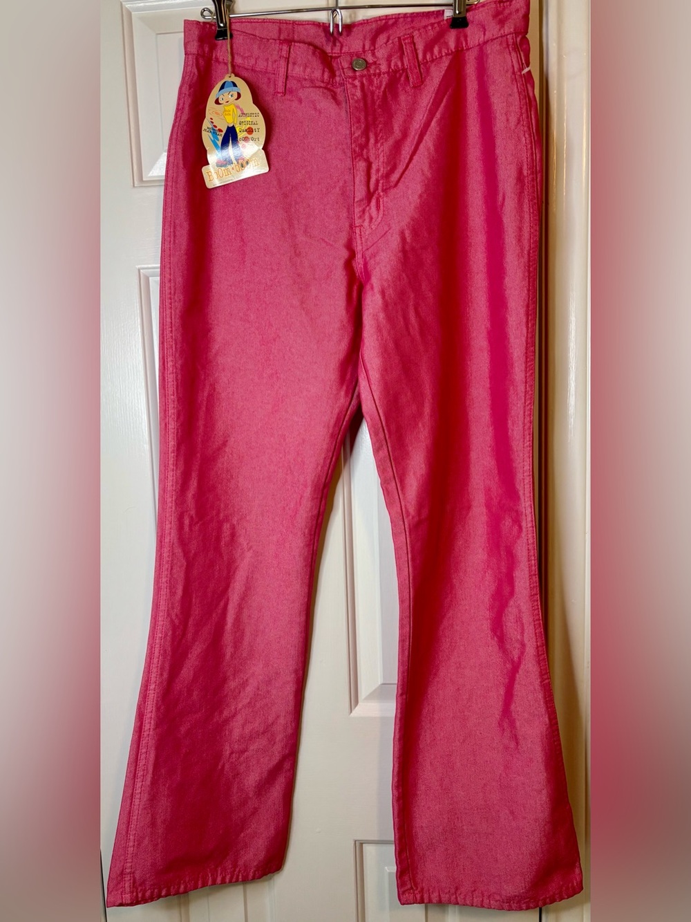 Boom Boom Jeans Bright Pink Flared Wide-Leg Jeans